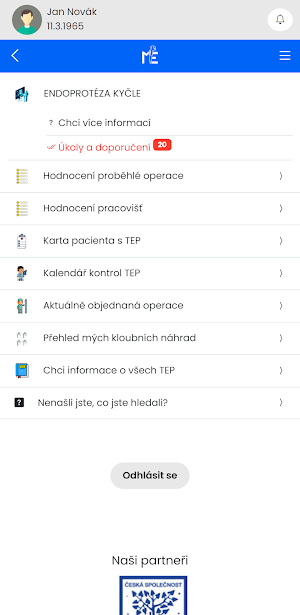 Moje endoprotéza Screenshot 1