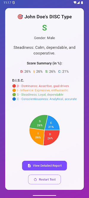 DISC Personality Profiler Screenshot 3