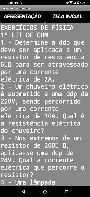 FÍSICA - LEI DE OHM E POTÊNCIA Screenshot 2