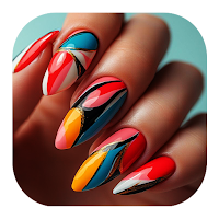 Retro Splash Nail Art Design