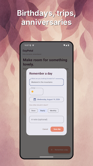 DayPetal: Countdown Widget Screenshot 1