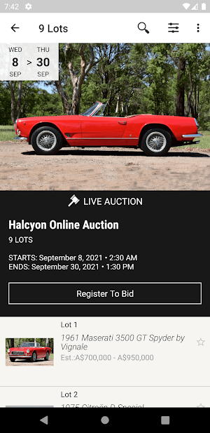 Halcyon Auctions Screenshot 3