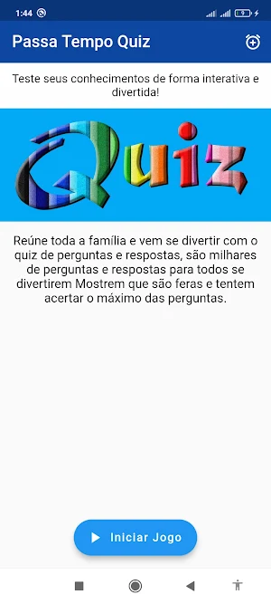 Passa Tempo Quiz Conhecimentos Screenshot 0