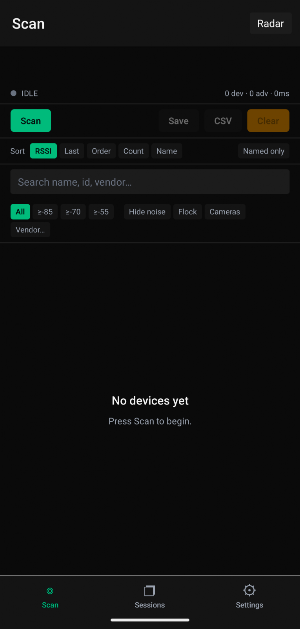 BLE Sniffer Screenshot 0