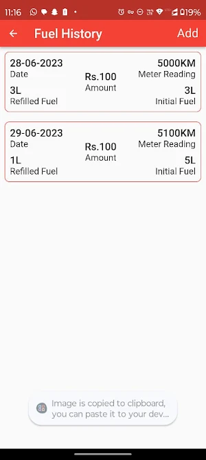 Bike mileage & fuel tracker Screenshot 1