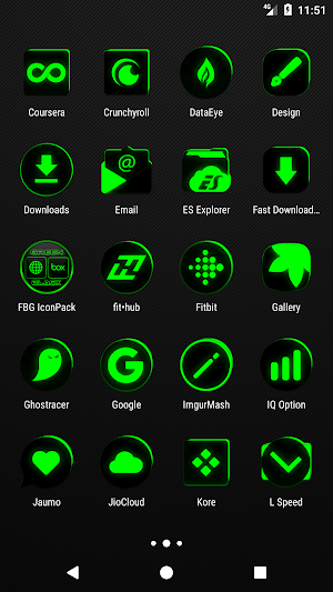 Flat Black and Green Icon Pack Free Screenshot 2
