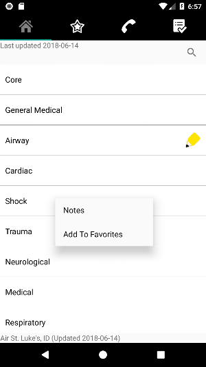 Air St. Luke's Protocols Screenshot 1