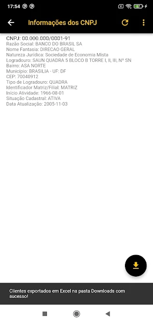 Consulta Cnpj - em lote Screenshot 3