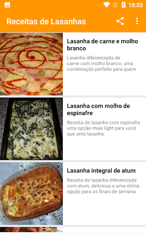Receitas de Lasanhas Screenshot 2