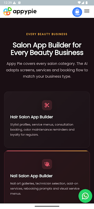 Salon & Spa App Builder Screenshot 1