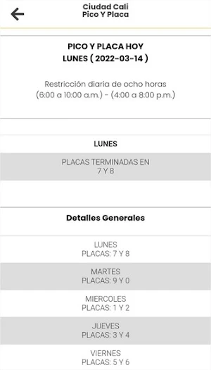 Ciudad Cali - Pico Y Placa Screenshot 2