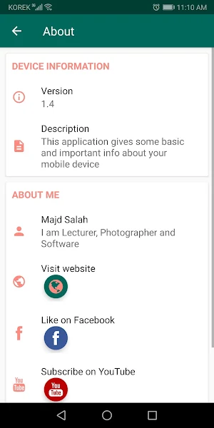 Device Information Screenshot 1