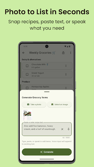 LimeList - AI Shopping List Screenshot 1