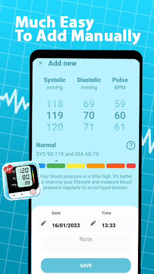 Blood Pressure Monitor App Screenshot 2
