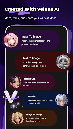 Veluna: AI Image & Video Screenshot 0