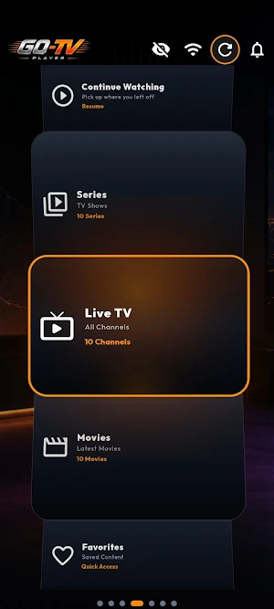 GoTV Player Screenshot 1