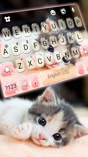 Cute Kitty 2 Keyboard Background Screenshot 1