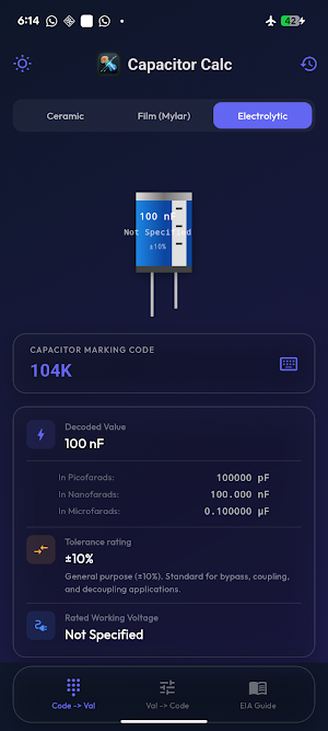 Capacitor Code Calculator Screenshot 3