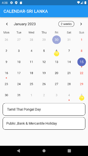 Sri Lankan Calendar Screenshot 2