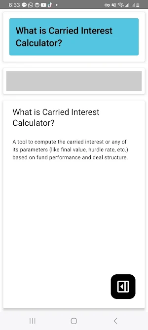 Carried Interest Calculator Screenshot 1