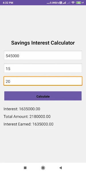 Savings Interest Calculator Screenshot 1