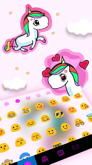 Pink Rainbow Unicorn Keyboard Background Screenshot 2