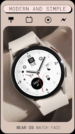 Minimal White Watch Face Screenshot 1
