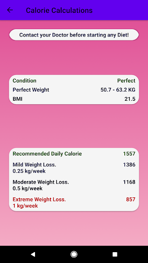 Ideal Weight Calculator Screenshot 1