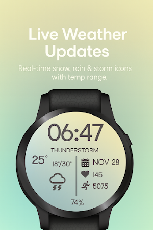 Clean Digital Snow Time Watch Screenshot 2