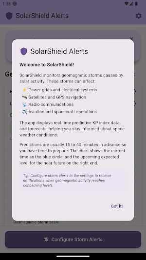 SolarShield Geomagnetic Alerts Screenshot 2