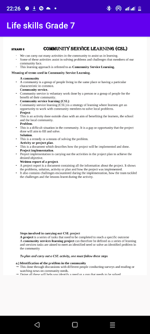 Life skills grade 7 Screenshot 1