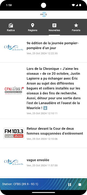Radios communautaires Québec Screenshot 2