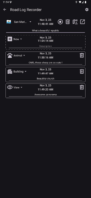 Hervé Road Log Screenshot 1