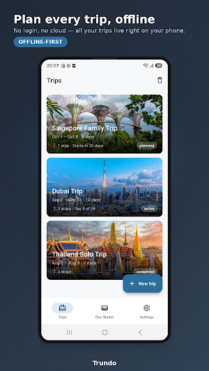 Trundo: Trip Planner & Budget Screenshot 0