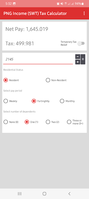 PNG Income Tax Calculator Screenshot 1