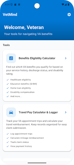 VetMind - Benefits Companion Screenshot 0