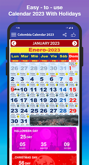 Colombia Calendario 2023 Screenshot 1