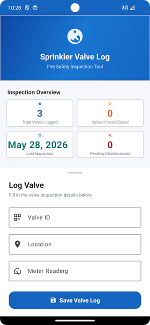Sprinkler Valve Log Screenshot 1
