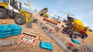 City Construction Excavator: House Building Game Screenshot 2