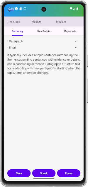Text Summary Tool Simple Study Screenshot 3