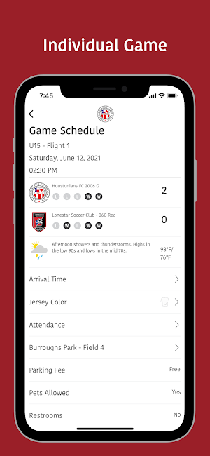 Houstonians Futbol Club Screenshot 1