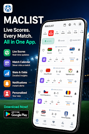 Maclist – Football Live Scores Screenshot 1