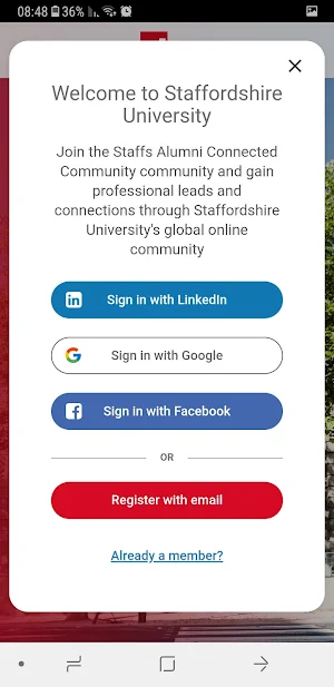 Staffs Alumni Screenshot 1