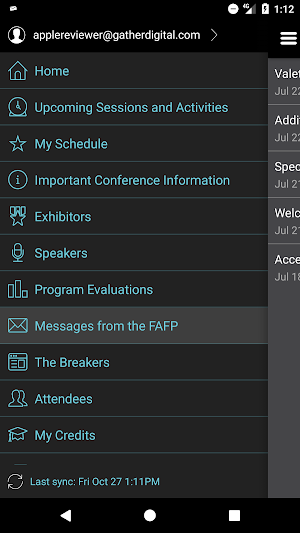 FAFP CME Programs and Meetings Screenshot 1