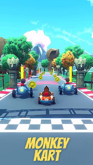 Monkey Jungle Kart Race games Screenshot 0