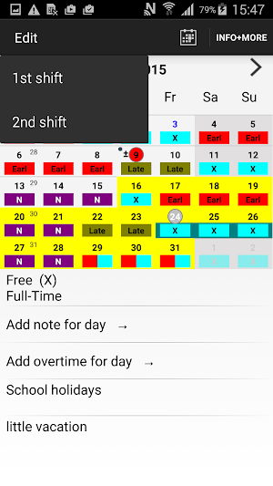 Roster-Calendar Pro Screenshot 2