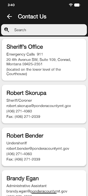 Pondera CO Sheriff's Office MT Screenshot 1