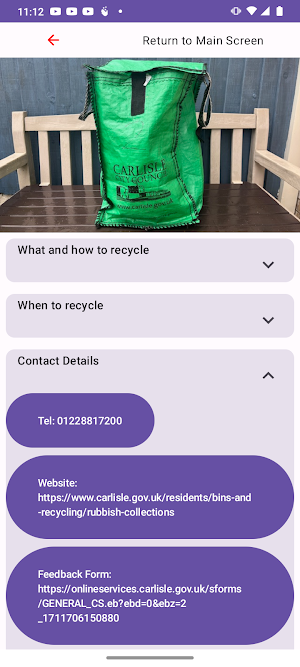 Longtown Recycling Timetable Screenshot 2