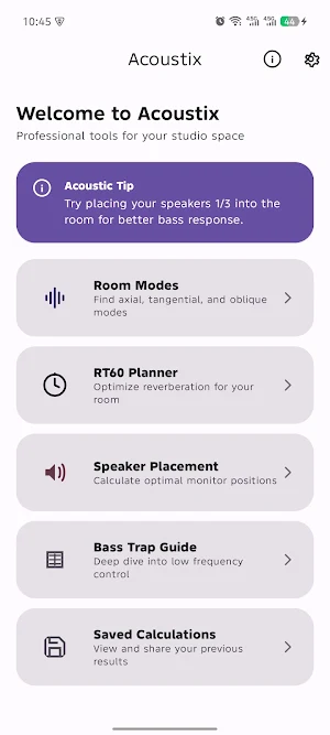 Acoustix: Studio Calculator Screenshot 0