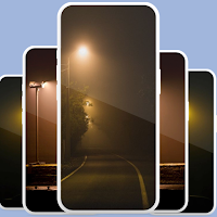 street lamp in fog wallpaper